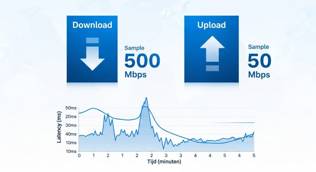 uitleg over internetsnelheid testen met download en upload meting